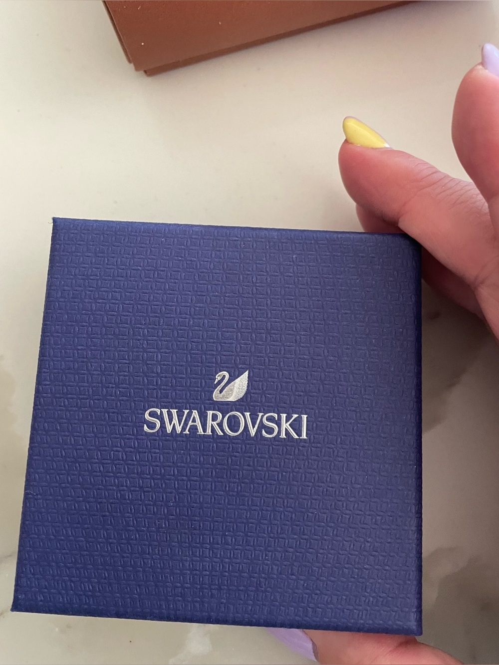 Swarovski Rose Gold-Tone Hexagonal Stud Earrings NIB